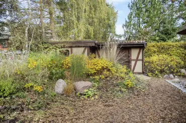 Gartenhütte mit Fachwer